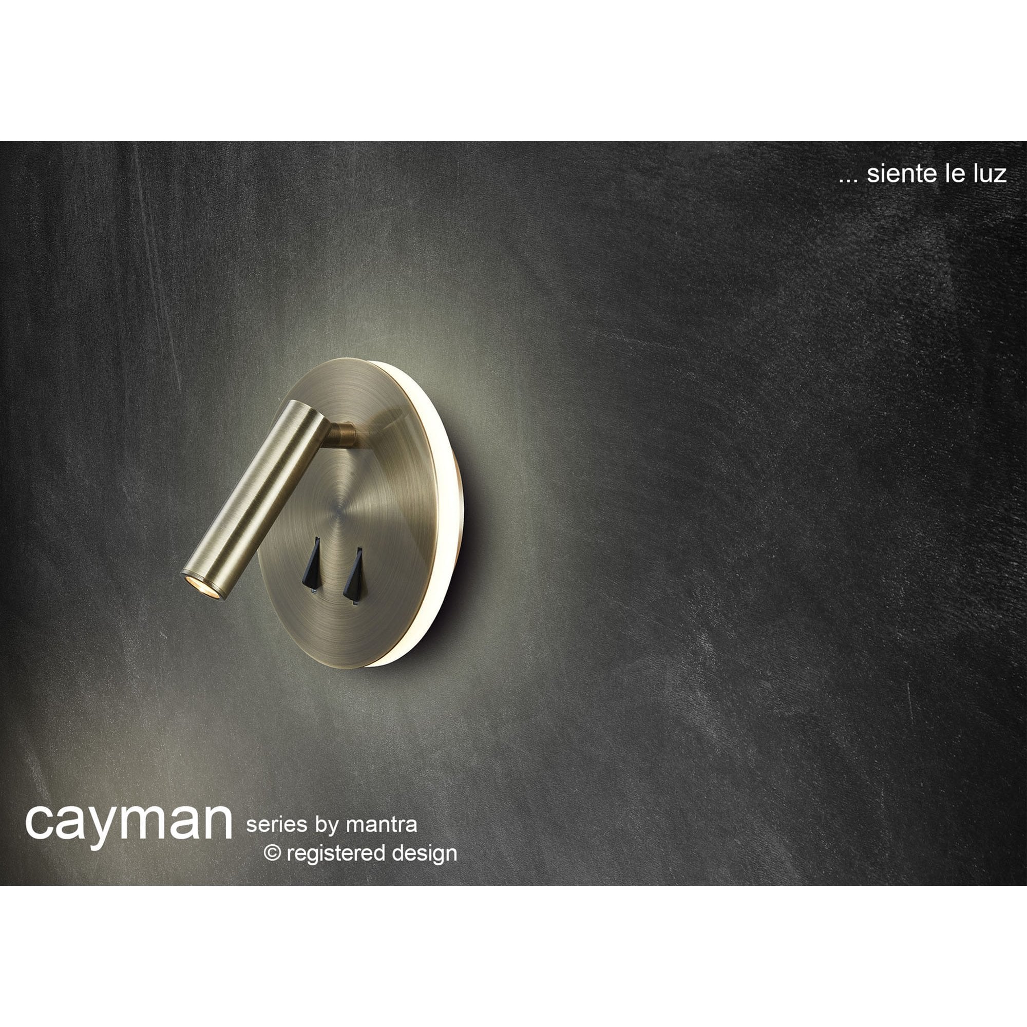 M7854 Cayman Square Wall + Reading Light 6W + 3W LED Satin Gold
