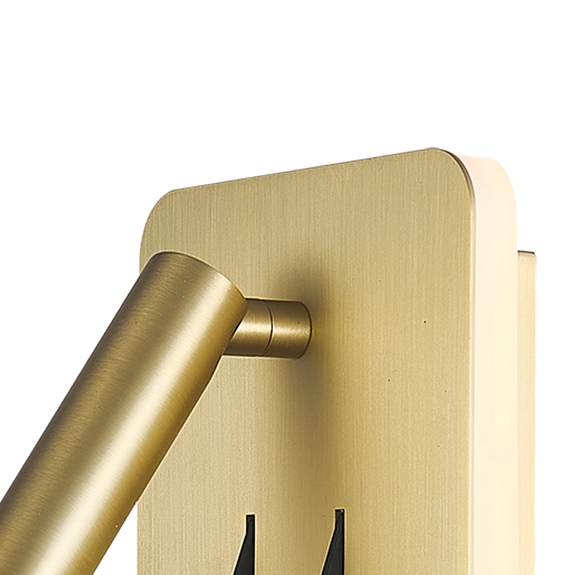 M7854 Cayman Square Wall + Reading Light 6W + 3W LED Satin Gold