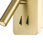 M7854 Cayman Square Wall + Reading Light 6W + 3W LED Satin Gold