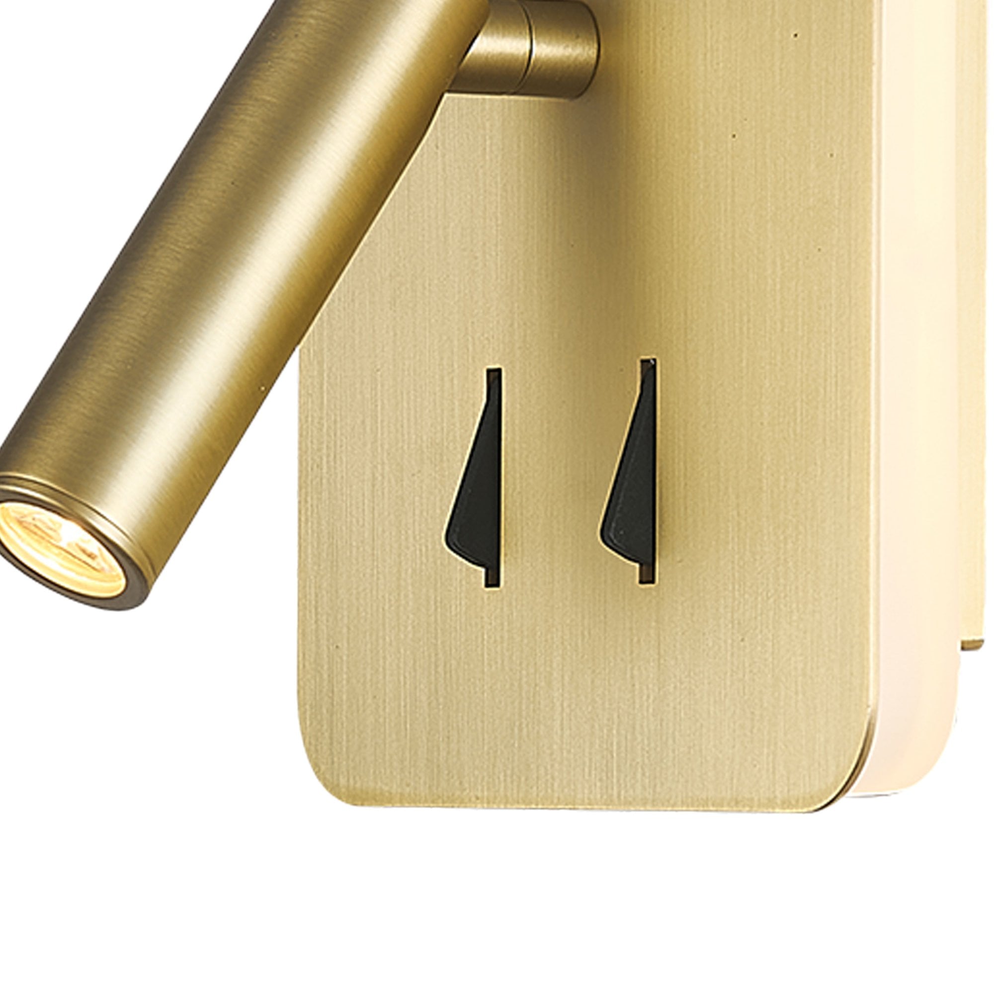 M7854 Cayman Square Wall + Reading Light 6W + 3W LED Satin Gold