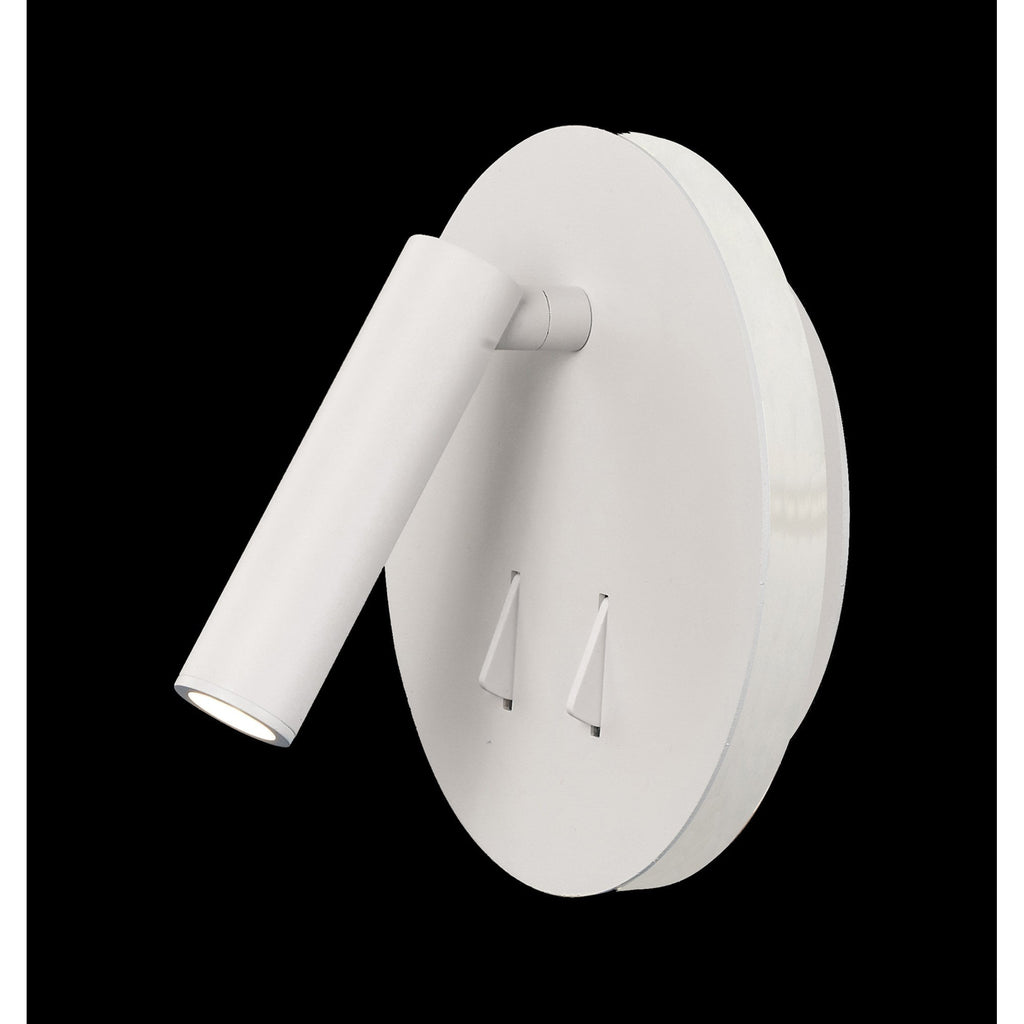 M6080 Cayman Round Wall + Reading Light 6W + 3W LED Matt White