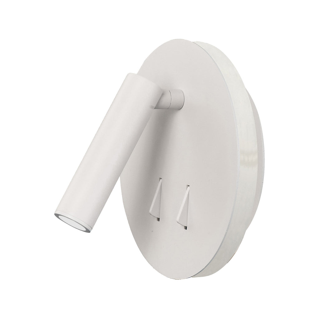 M6080 Cayman Round Wall + Reading Light 6W + 3W LED Matt White
