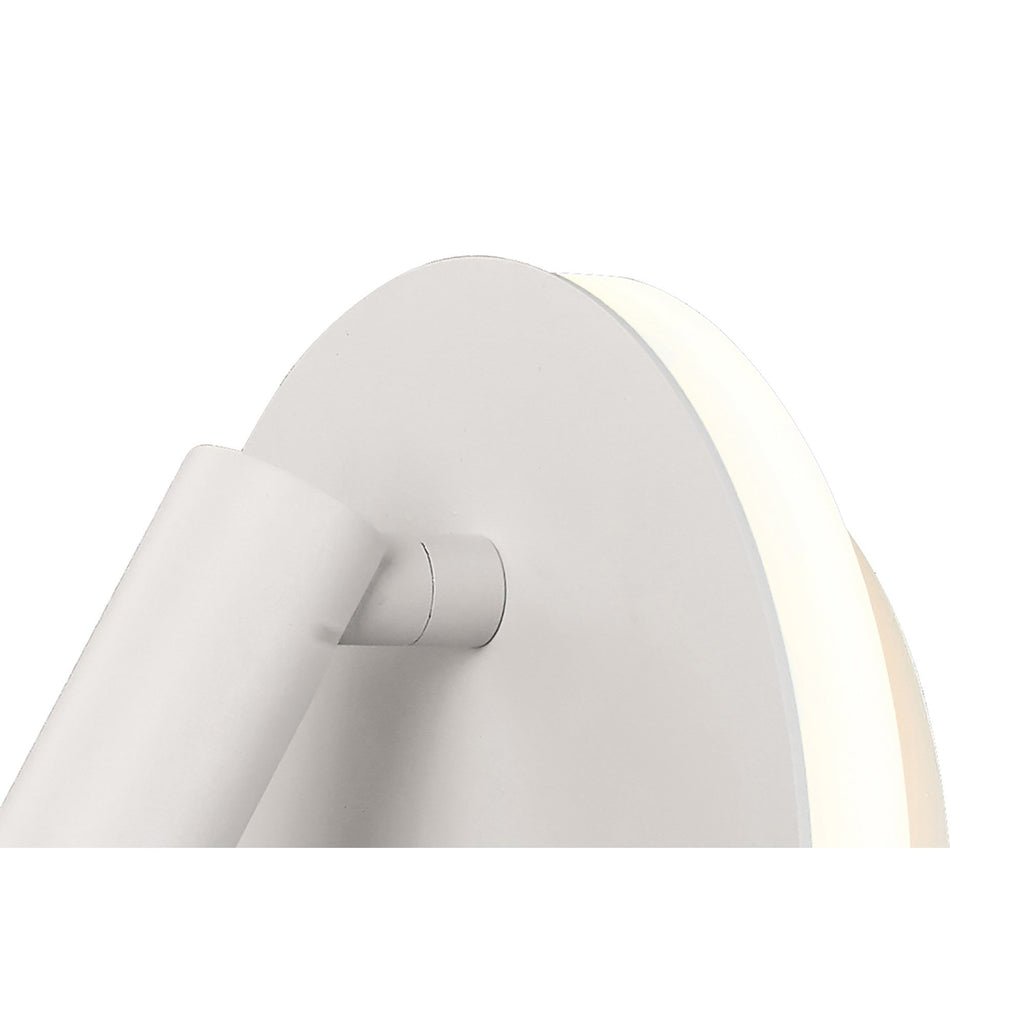 M6080 Cayman Round Wall + Reading Light 6W + 3W LED Matt White