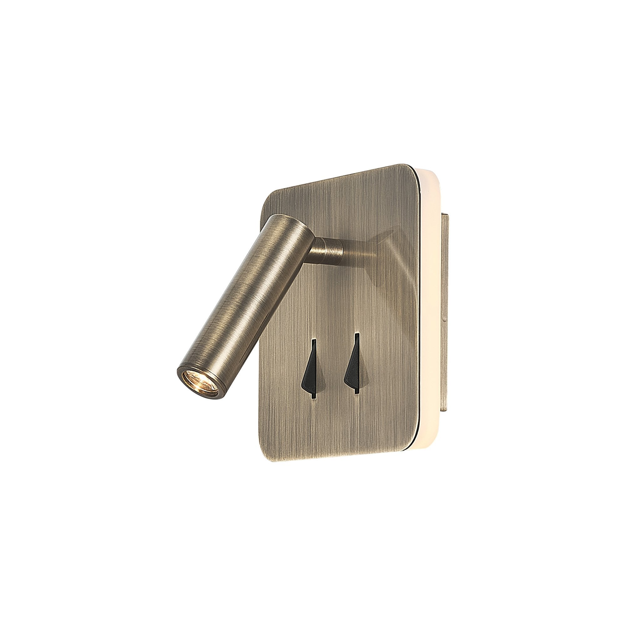 M7825 Cayman Square Wall + Reading Light 6W + 3W LED Antique Brass