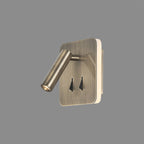M7825 Cayman Square Wall + Reading Light 6W + 3W LED Antique Brass