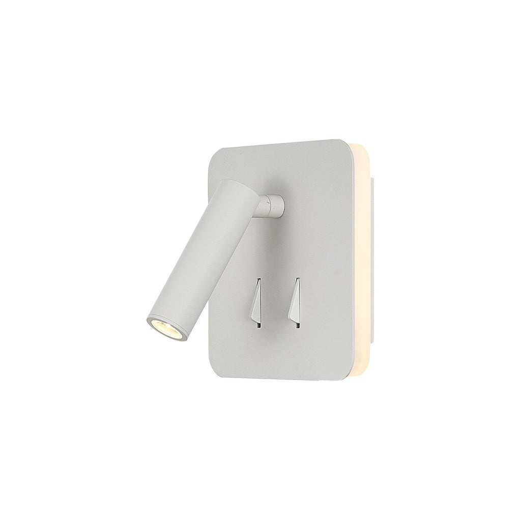 M7823 Cayman Square Wall + Reading Light 6W + 3W LED White