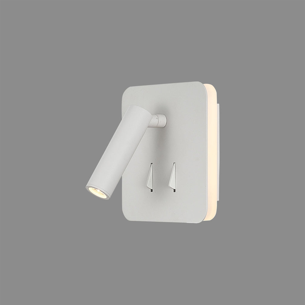 M7823 Cayman Square Wall + Reading Light 6W + 3W LED White