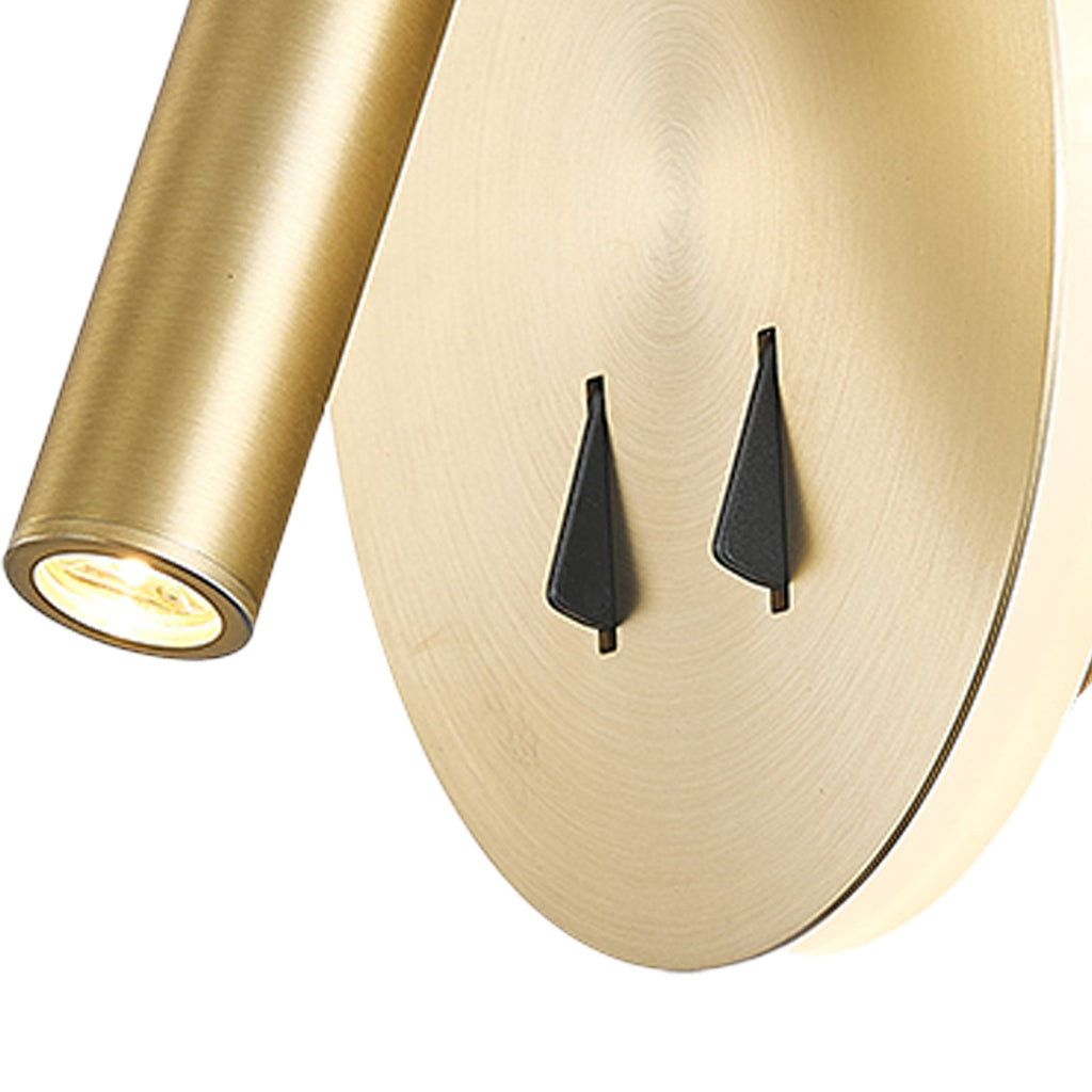 M7853 Cayman Round Wall + Reading Light 6W + 3W LED Satin Gold