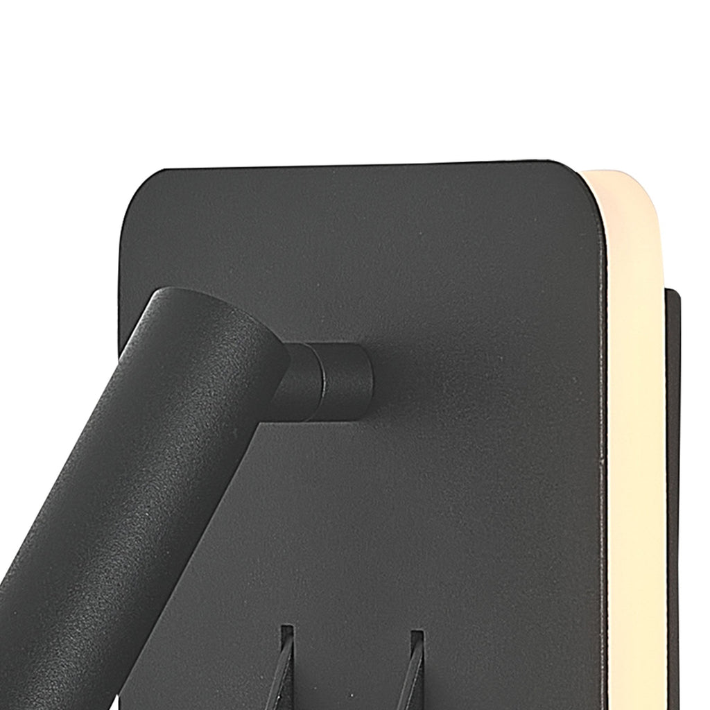 M7826 Cayman Square Wall + Reading Light 6W + 3W LED Sand Black