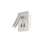 M7824 Cayman Square Wall + Reading Light 6W + 3W LED Satin Nickel