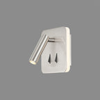 M7824 Cayman Square Wall + Reading Light 6W + 3W LED Satin Nickel