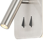 M7824 Cayman Square Wall + Reading Light 6W + 3W LED Satin Nickel