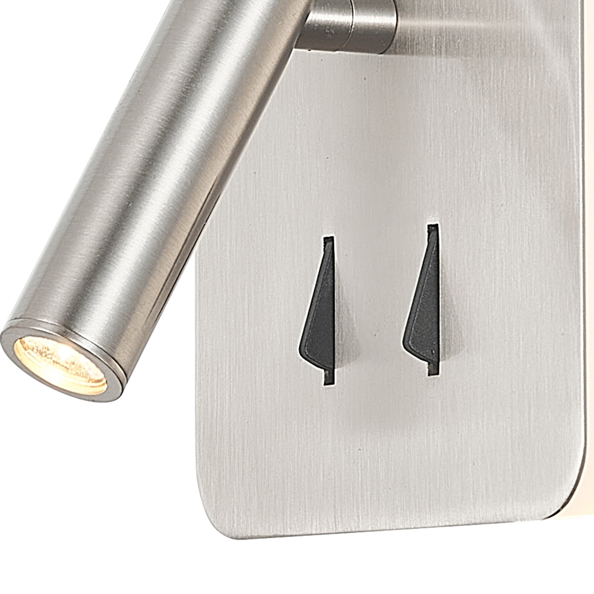 M7824 Cayman Square Wall + Reading Light 6W + 3W LED Satin Nickel