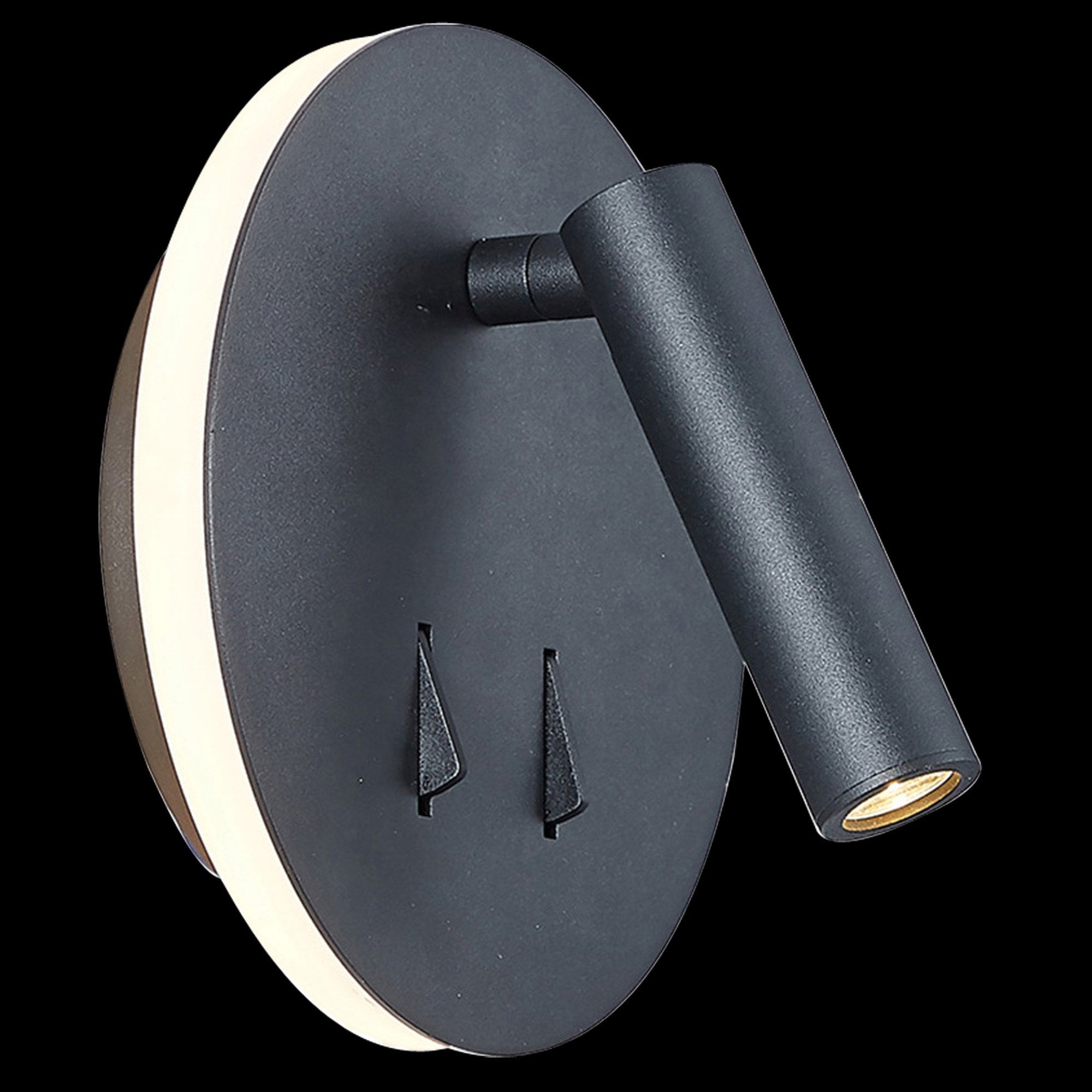 M6083 Cayman Round Wall + Reading Light 6W + 3W LED Sand Black