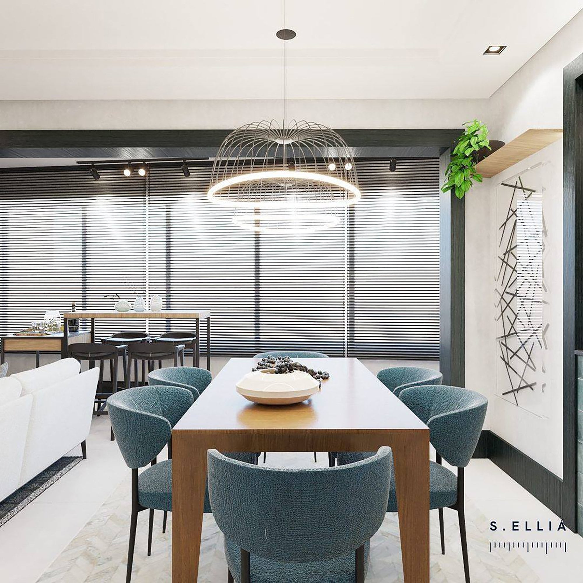 M6682 Celeste Pendant 41cm Round 20W LED White