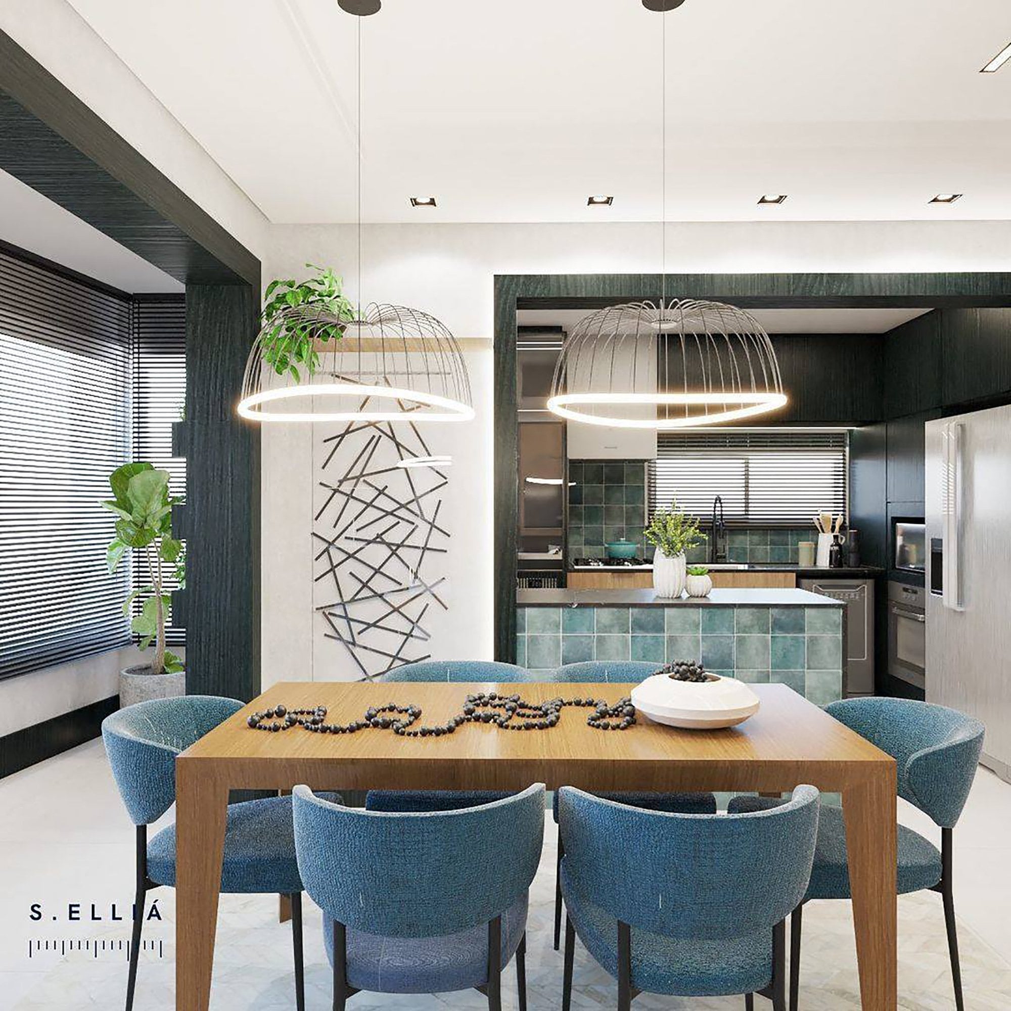 M6682 Celeste Pendant 41cm Round 20W LED White