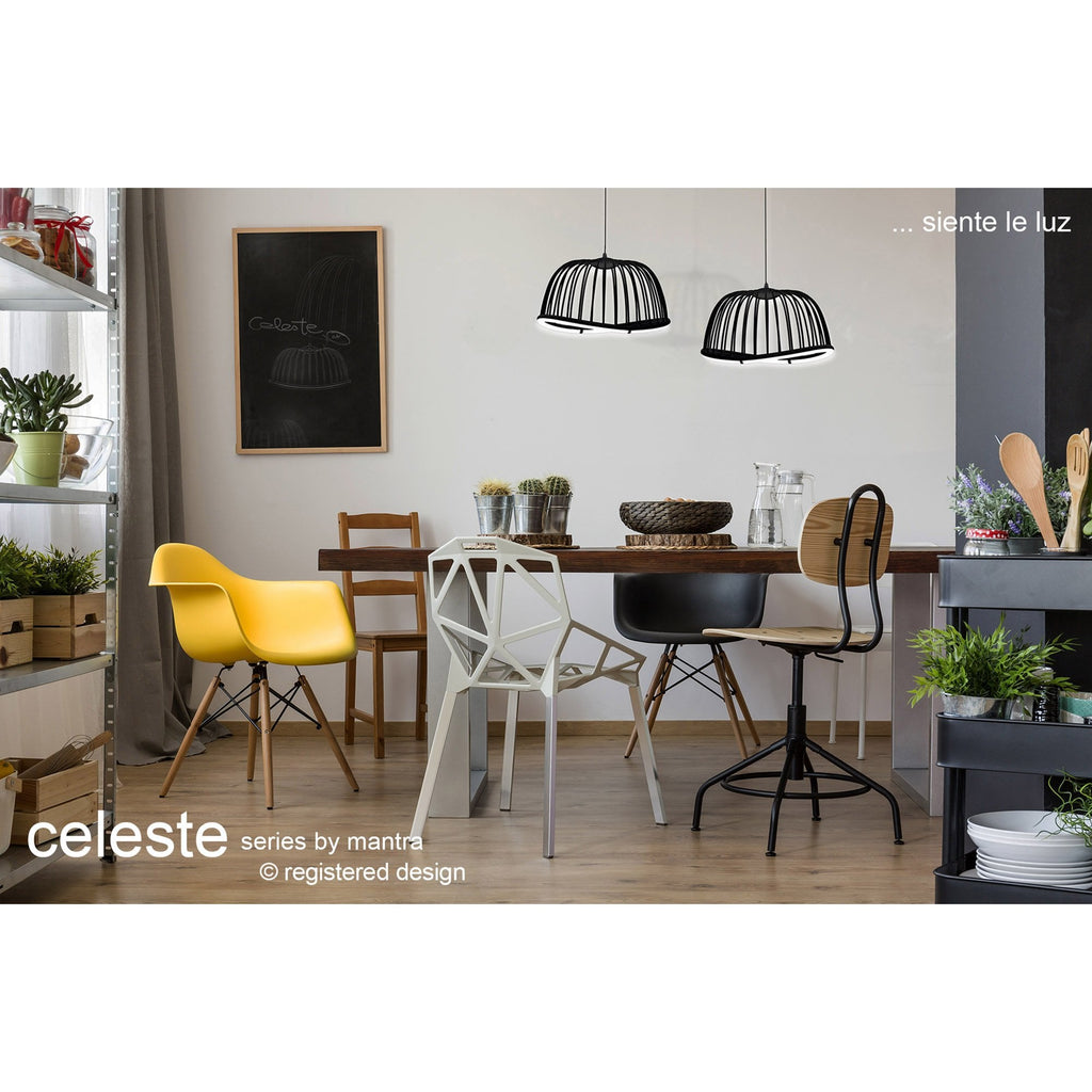 M6683 Celeste Pendant 81cm Round 40W LED Black