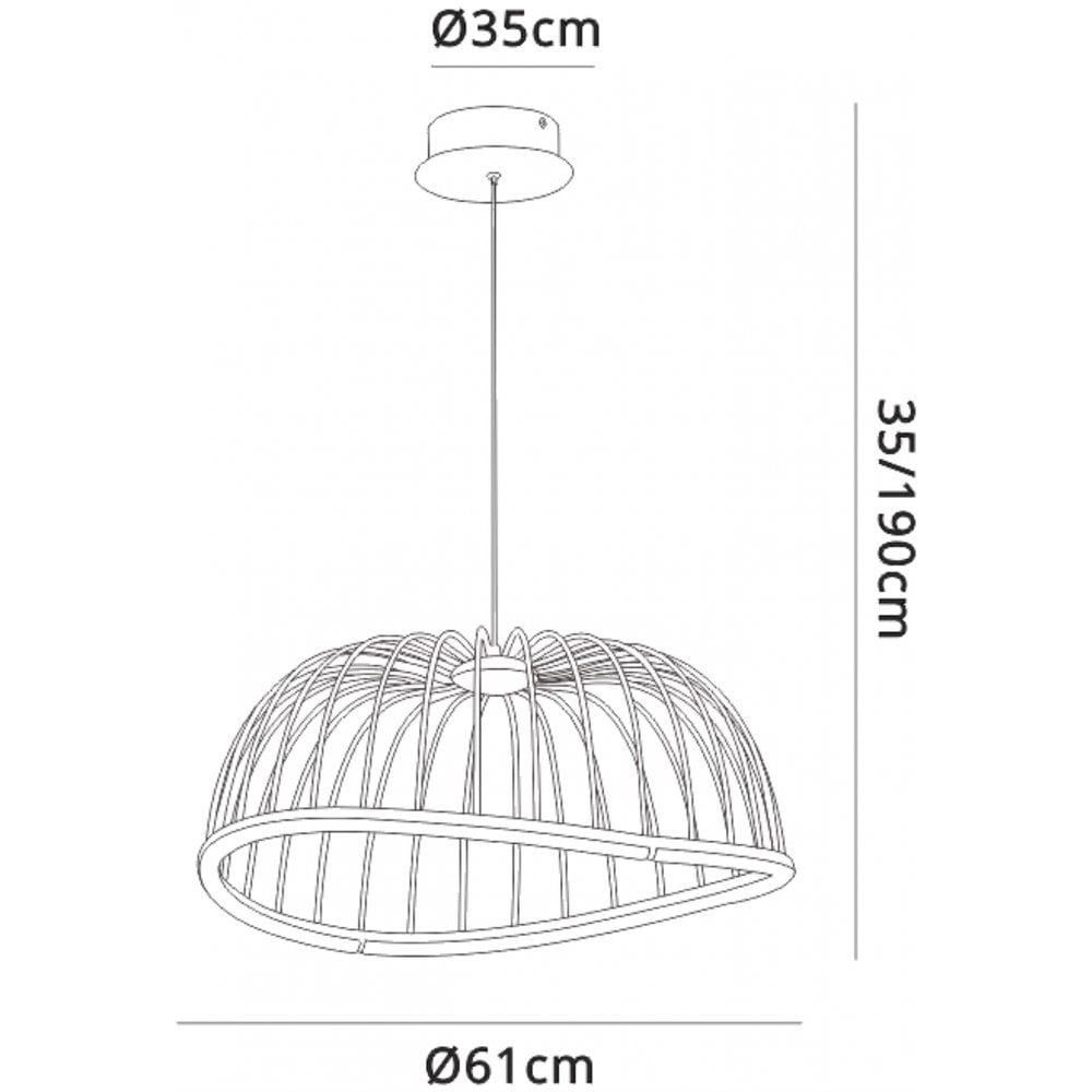 M6684 Celeste Pendant 61cm Round 30W LED Black