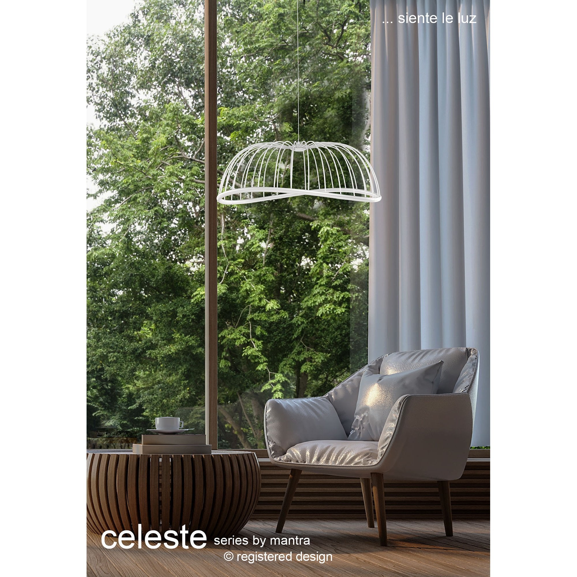 M6684 Celeste Pendant 61cm Round 30W LED Black