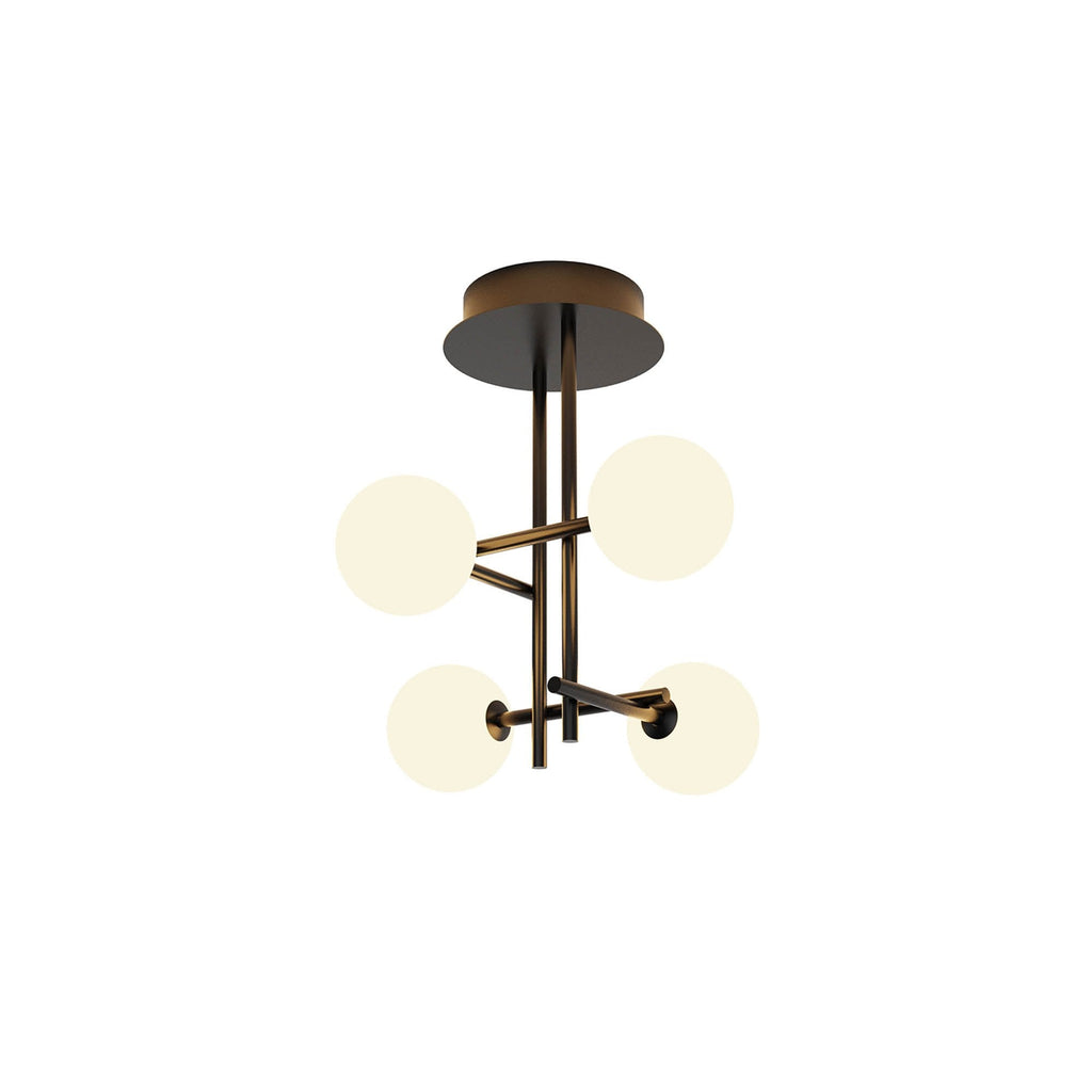 M7633K Cellar Semi Flush 4 Light Replaceable 5W LEDs Black