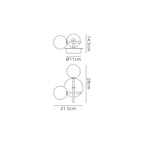 M7635/L Cellar Left Wall Lamp 2 Light Replaceable 5W LEDs Black