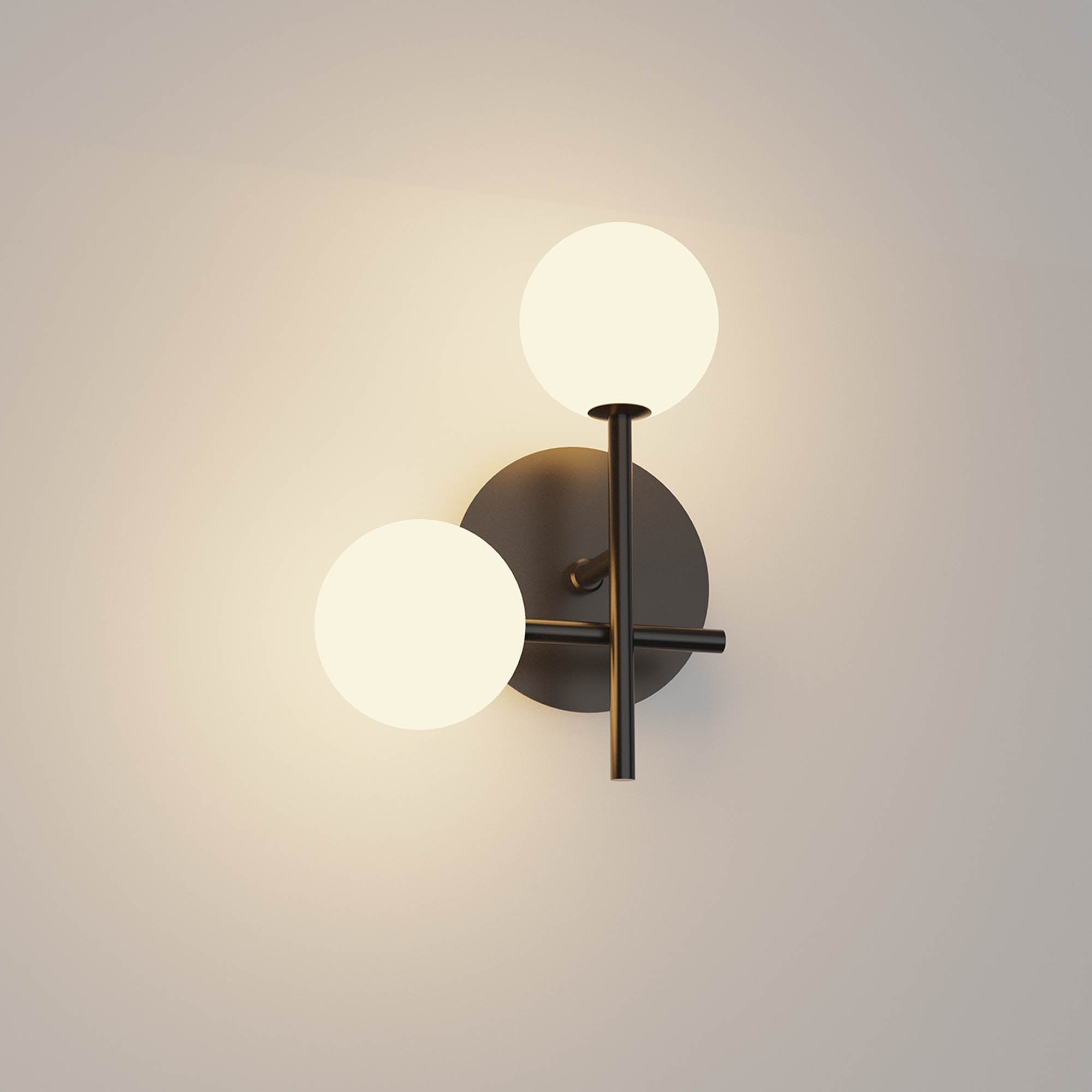 M7635K/L Cellar Left Wall Lamp 2 Light Replaceable 5W LEDs Black
