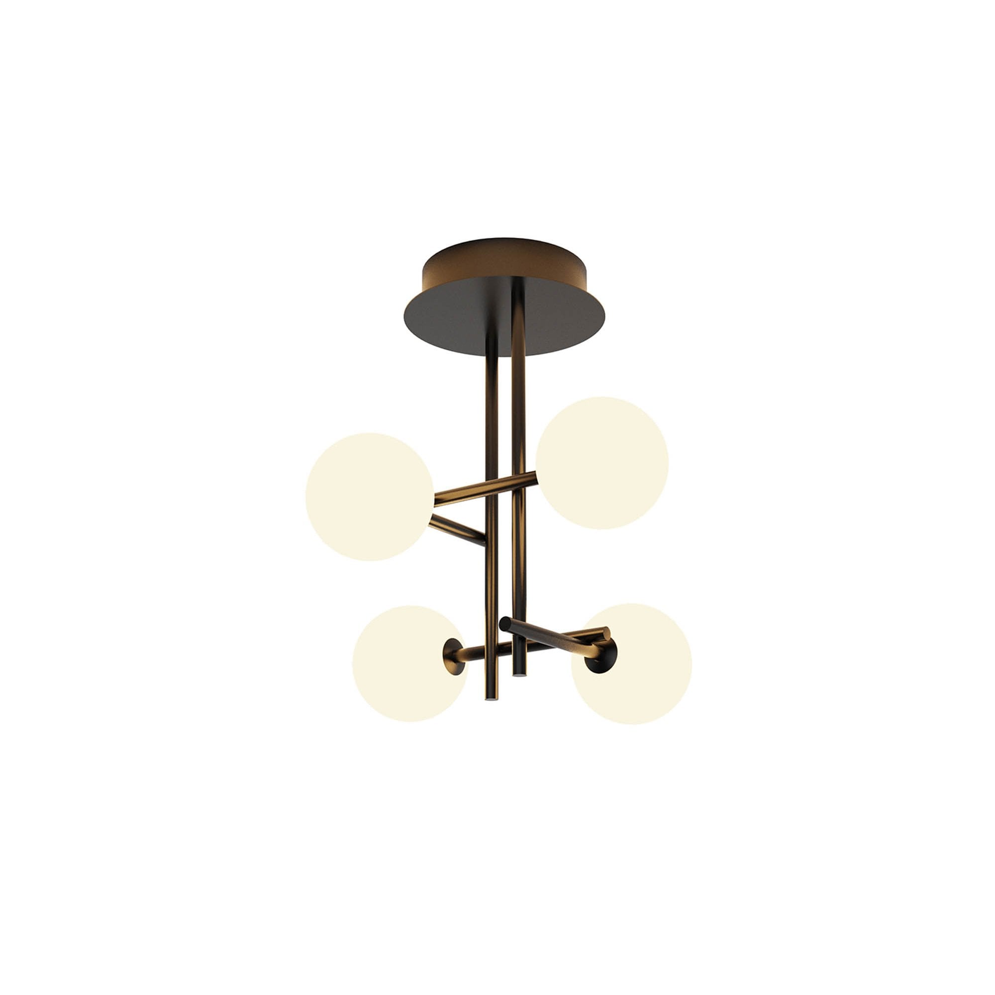 M7633 Cellar Semi Flush 4 Light Replaceable 5W LEDs Black