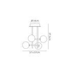 M7633 Cellar Semi Flush 4 Light Replaceable 5W LEDs Black