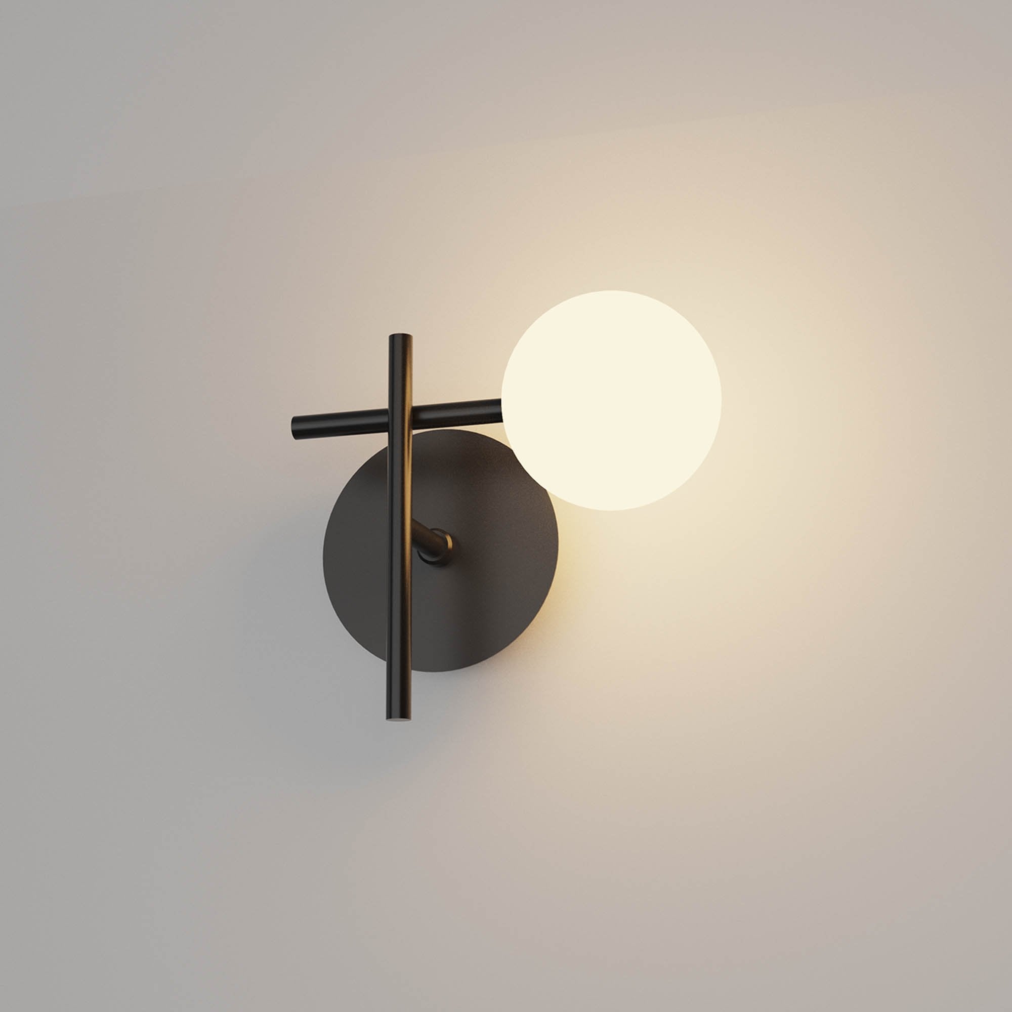 M7636K Cellar Right Wall Lamp 1 Light Replaceable 5W LEDs Black