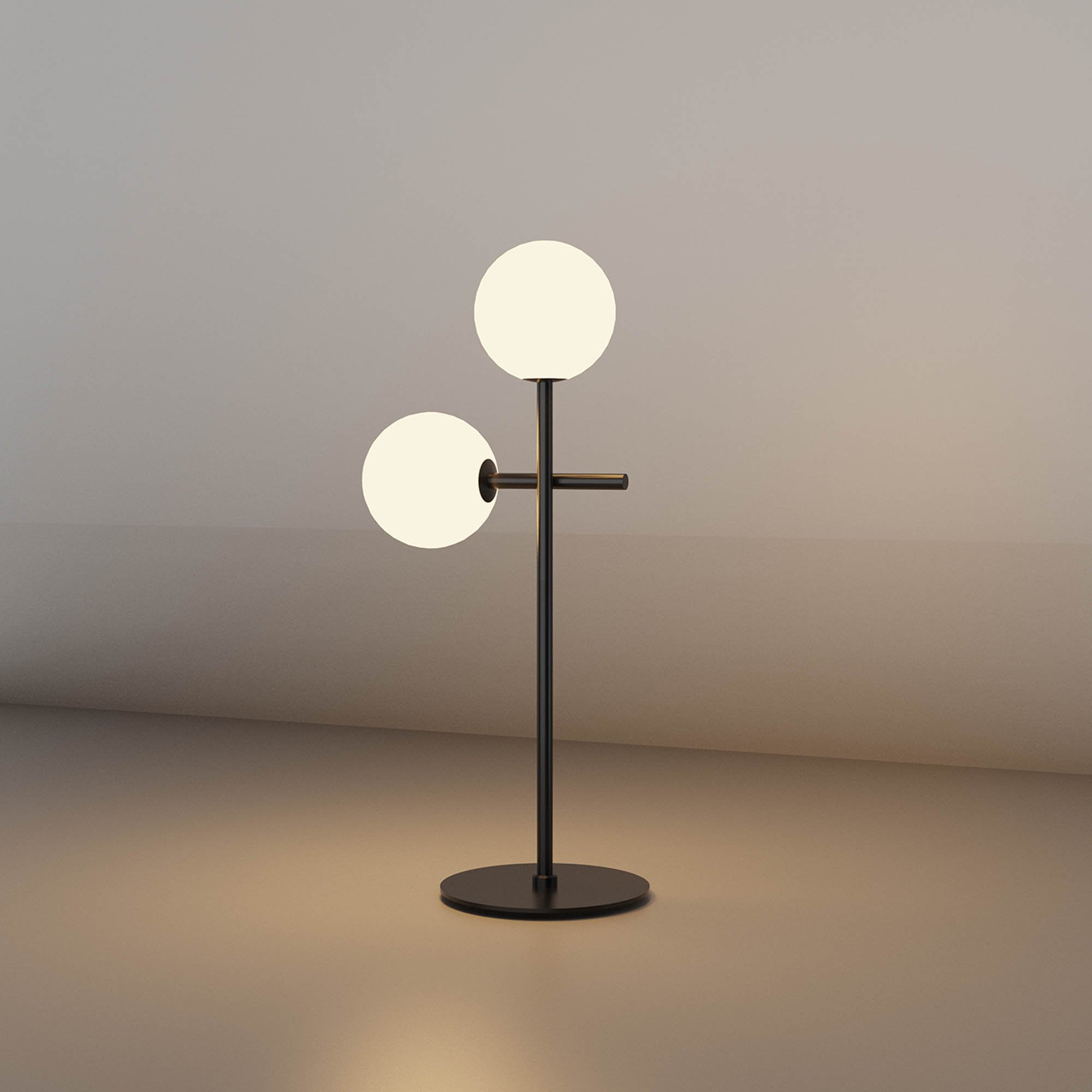 M7637 Cellar Table Lamp 2 Light Replaceable 5W LEDs Black