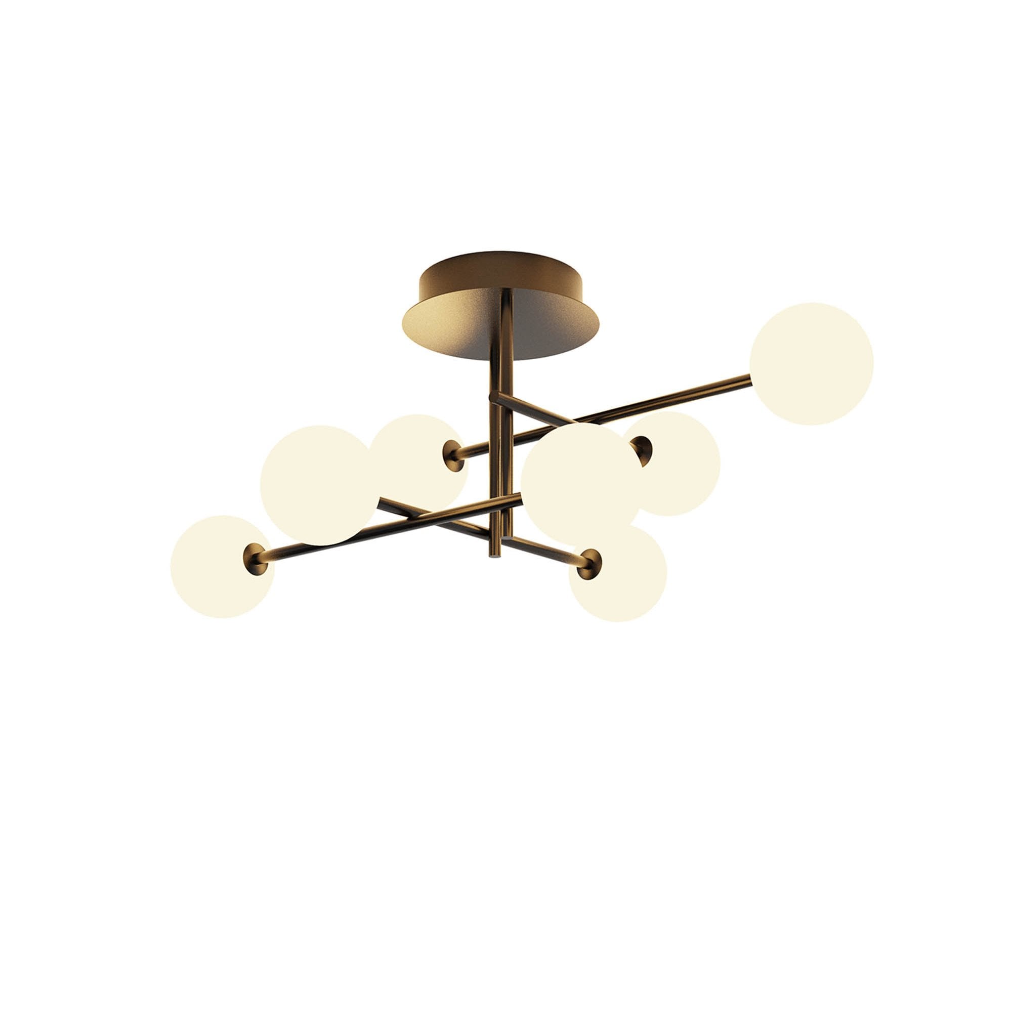 M7632 Cellar Semi Flush 7 Light Replaceable 5W LEDs Black