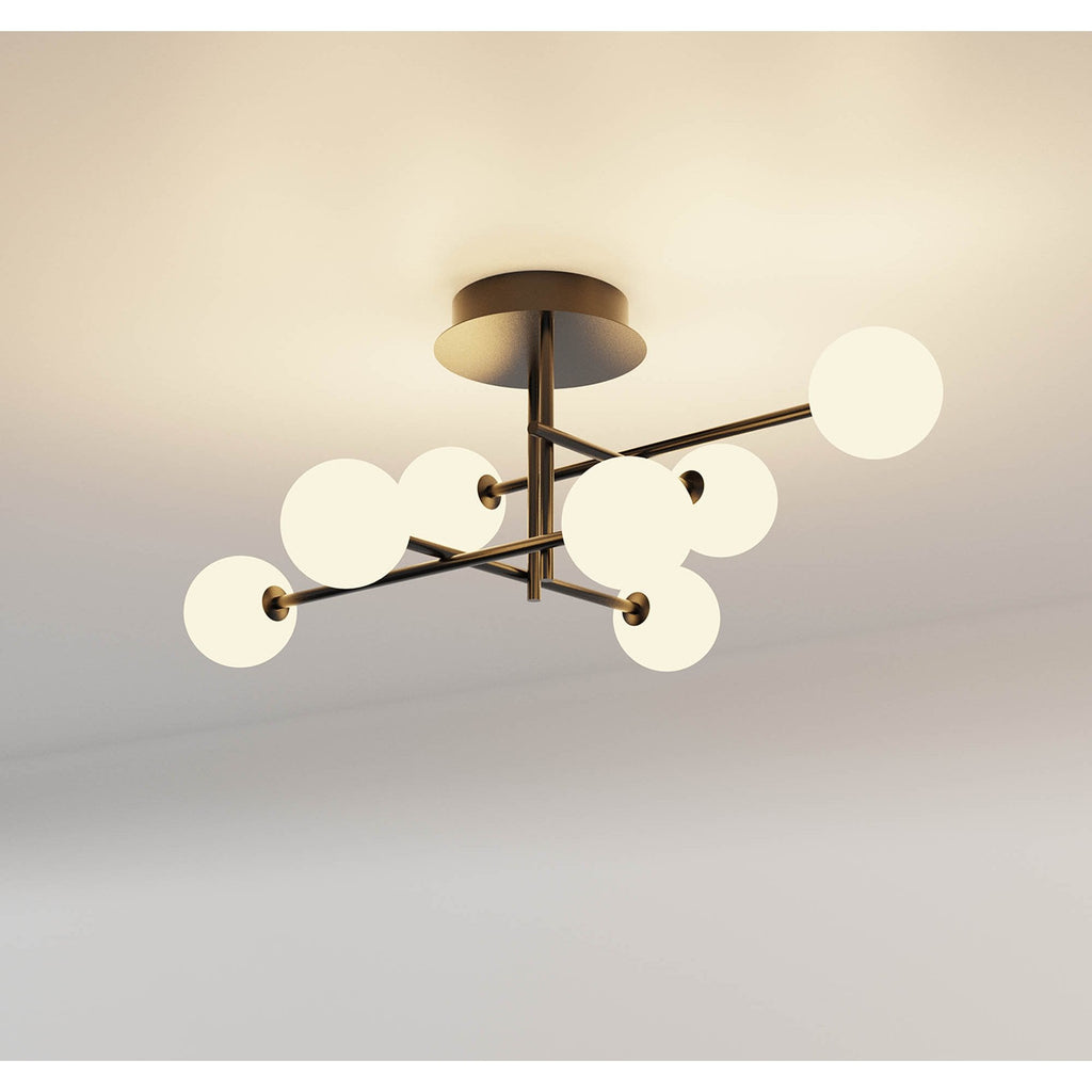M7632 Cellar Semi Flush 7 Light Replaceable 5W LEDs Black