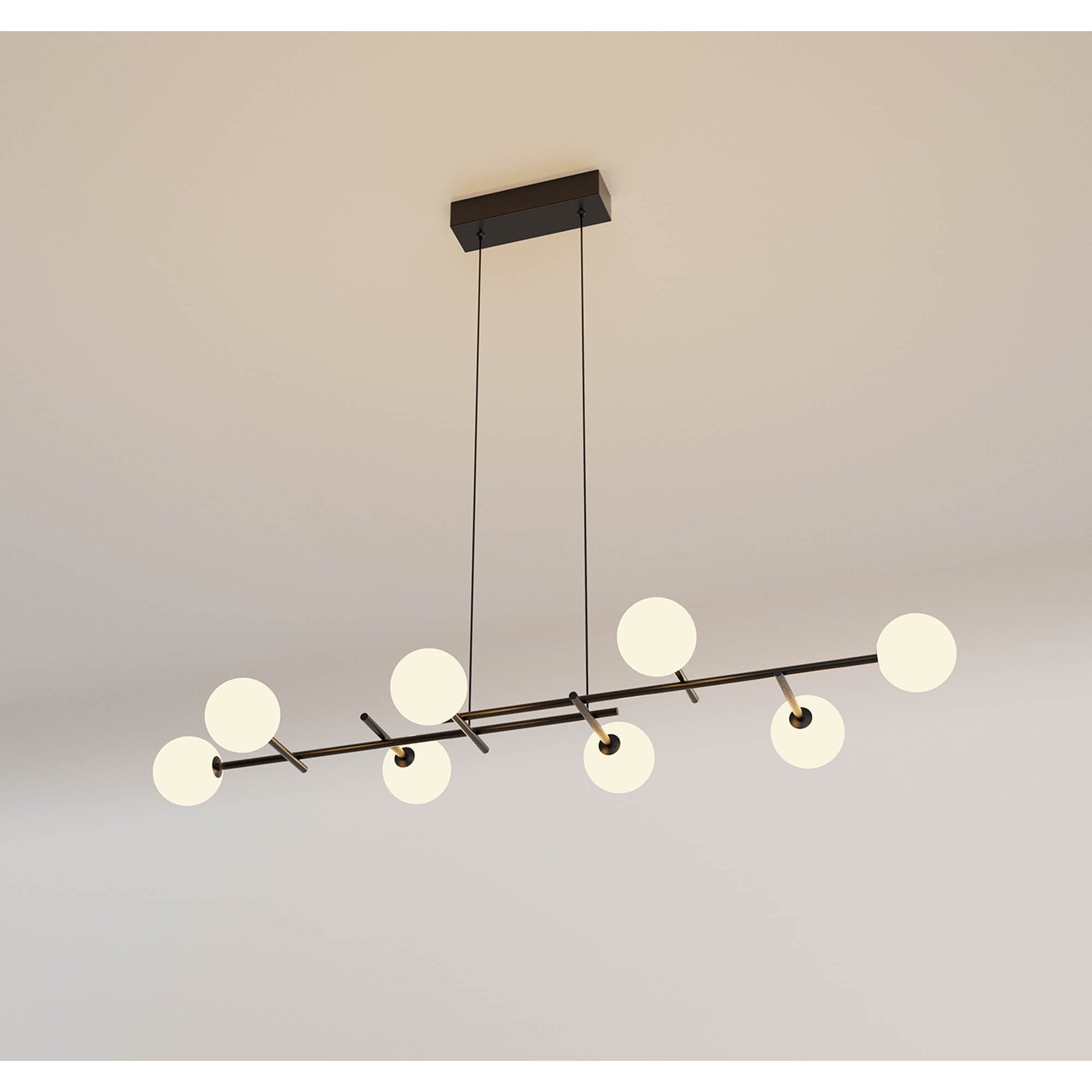 M7631K Cellar Linear Pendant 8 Light Replaceable 5W LEDs Black
