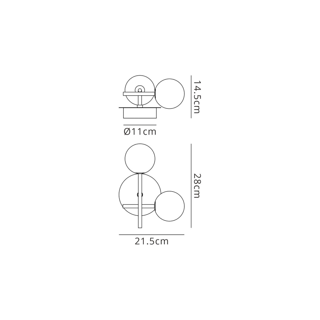 M7635K Cellar Right Wall Lamp 2 Light Replaceable 5W LEDs Black