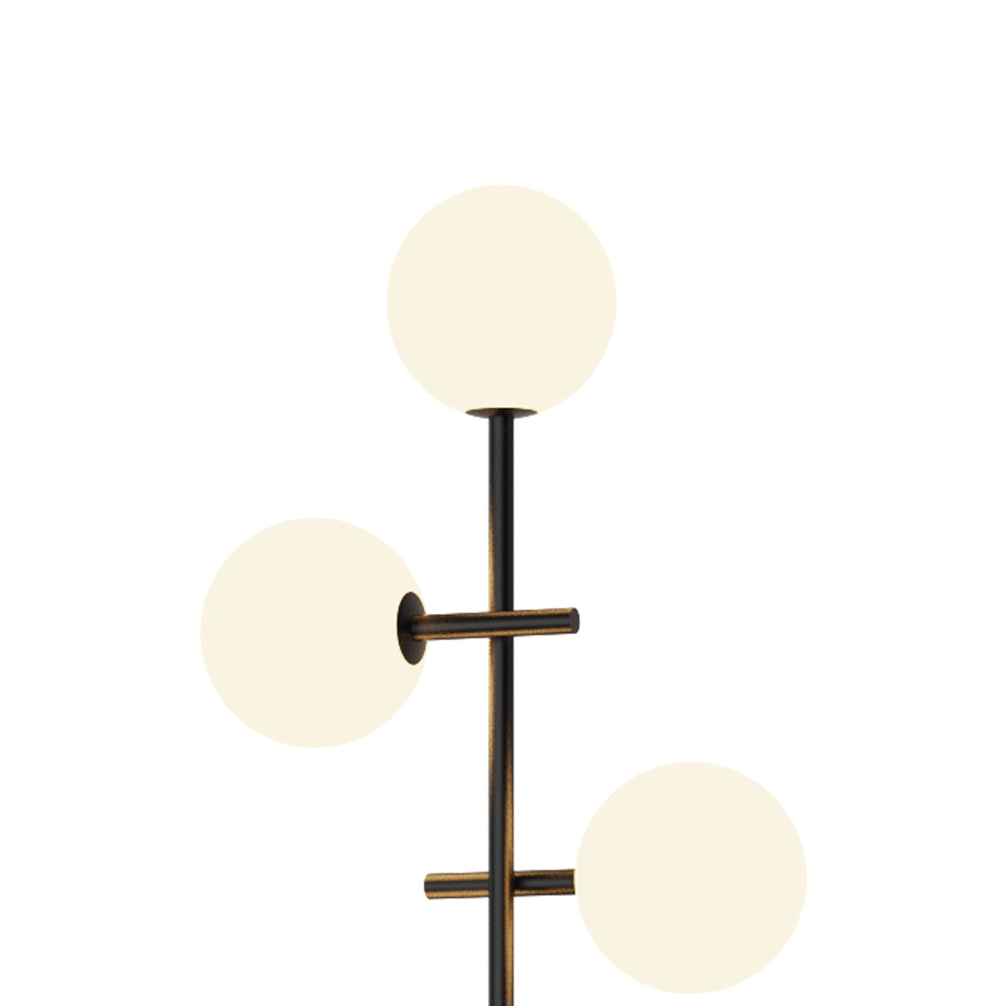 M7639K Cellar Floor Lamp 4 Light Replaceable 5W LEDs Black