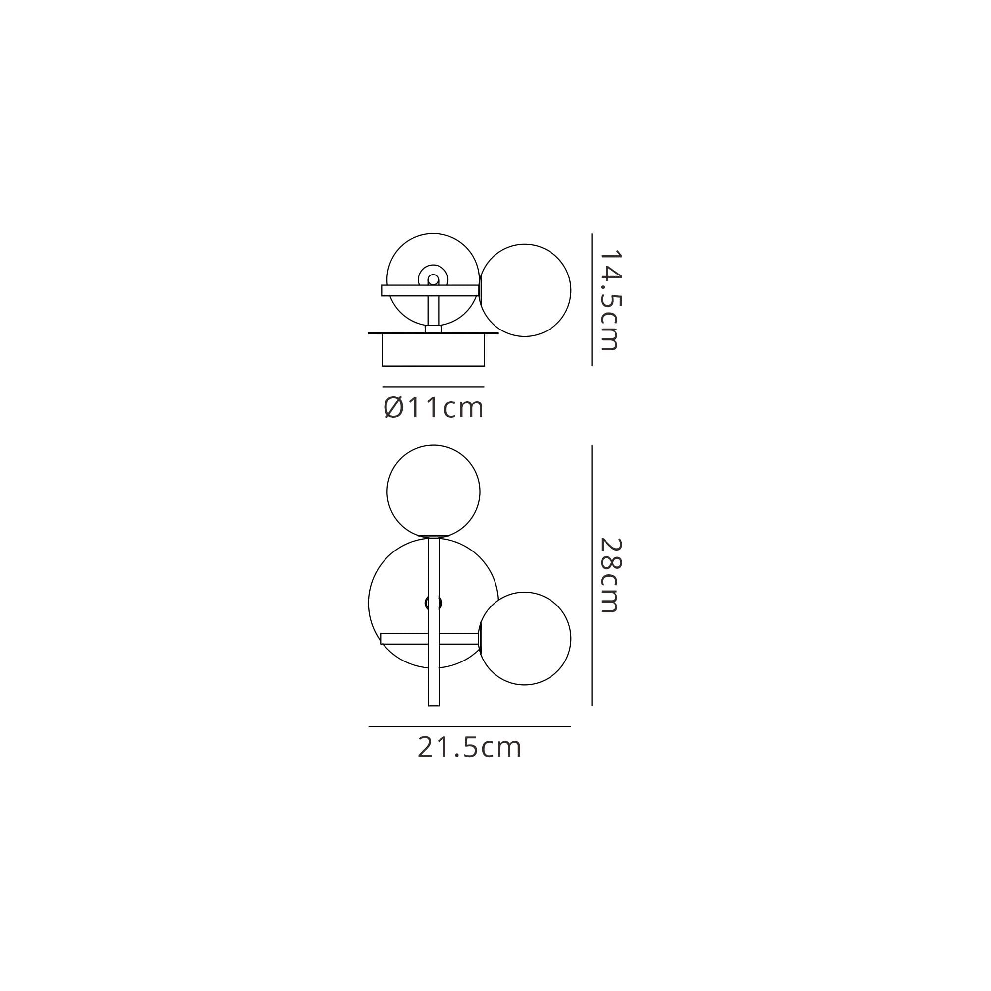 M7635 Cellar Right Wall Lamp 2 Light Replaceable 5W LEDs Black