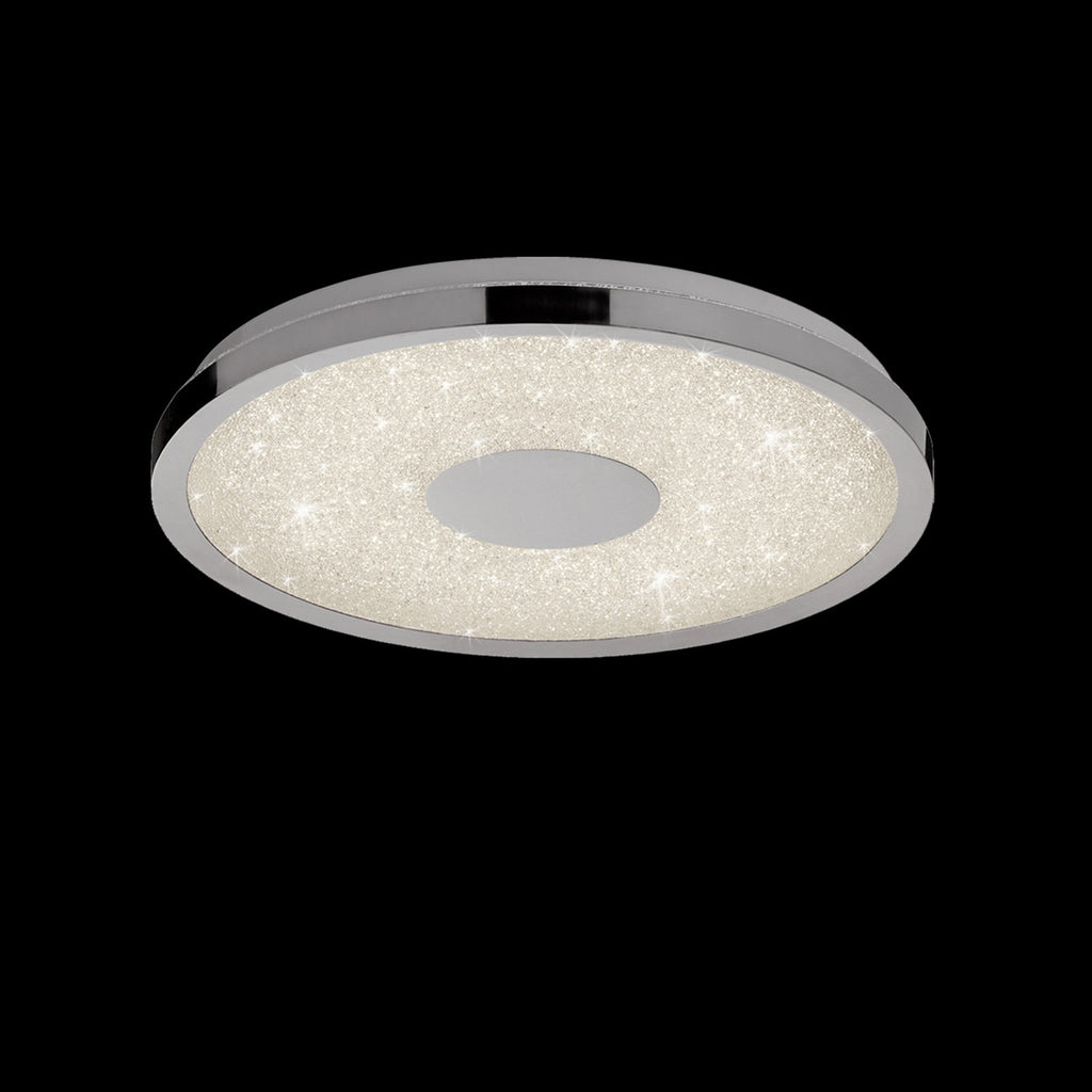 M5931 Centara Flush 38cm Round 18W LED -6500K Tuneable Remote Control Chrome / Acrylic