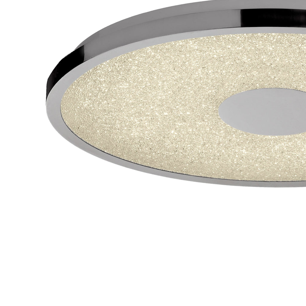 M5931 Centara Flush 38cm Round 18W LED -6500K Tuneable Remote Control Chrome / Acrylic