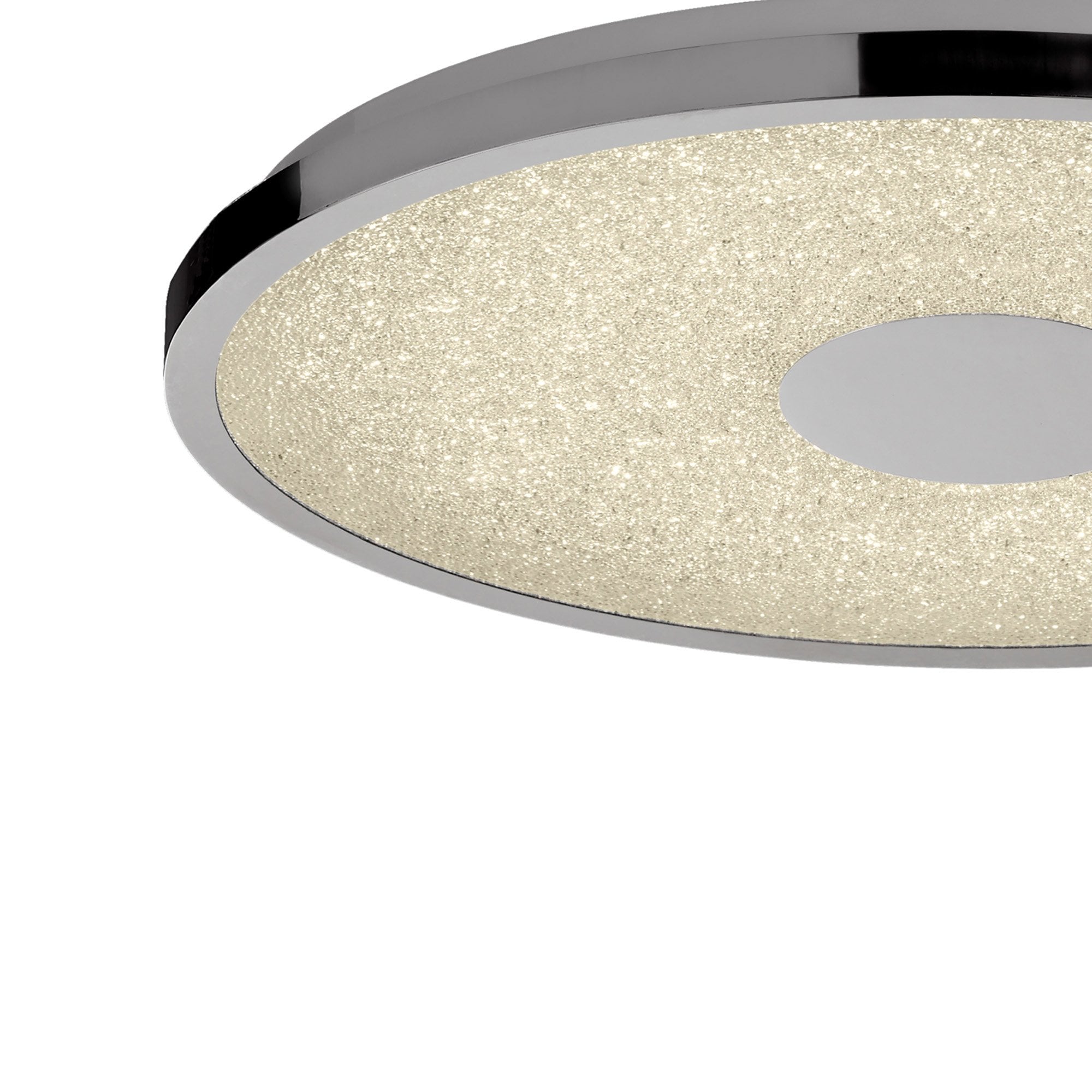 M5931 Centara Flush 38cm Round 18W LED -6500K Tuneable Remote Control Chrome / Acrylic