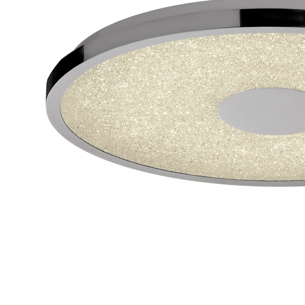 M5930 Centara Flush 48cm Round 40W LED -6500K Tuneable Remote Control Chrome / Acrylic