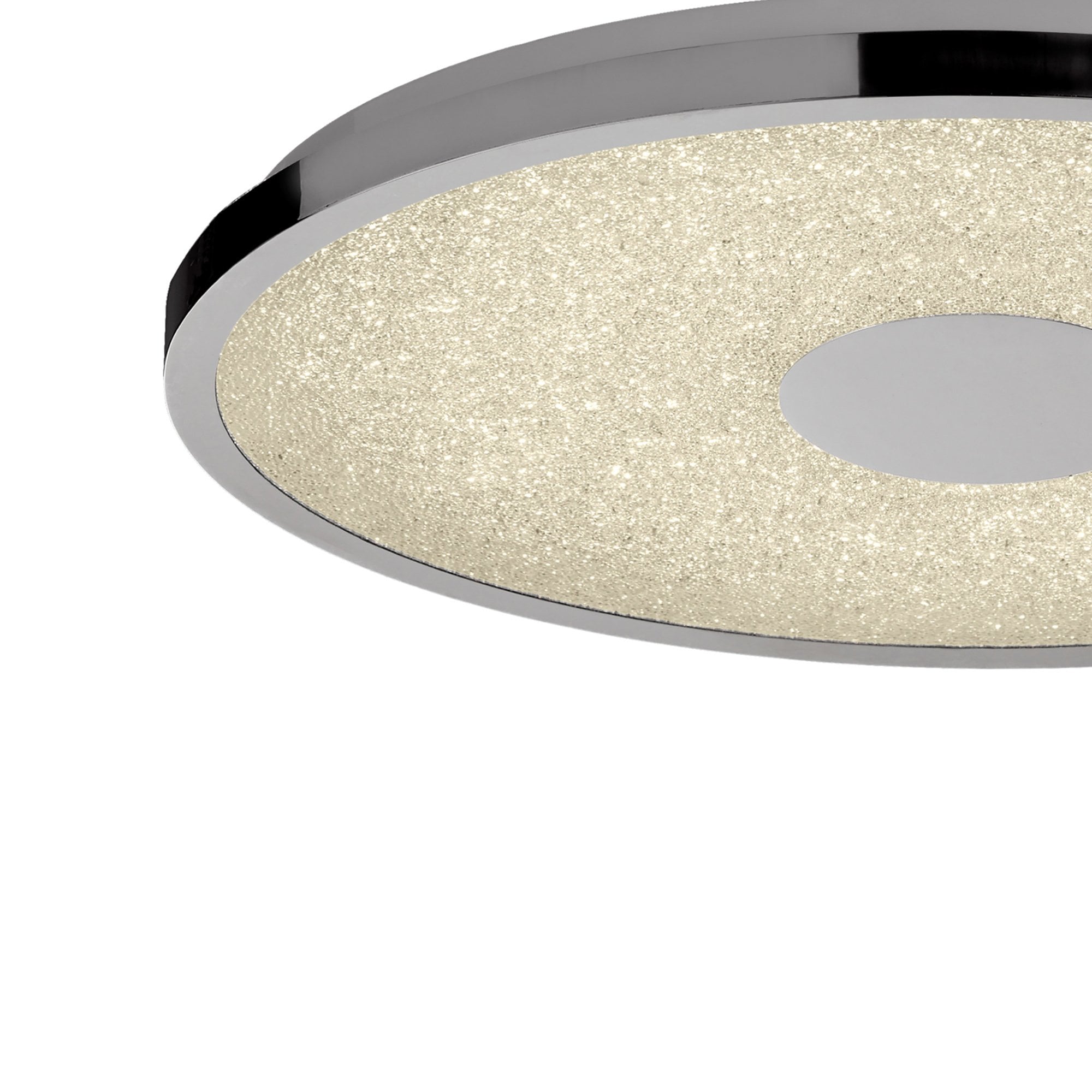 M5930 Centara Flush 48cm Round 40W LED -6500K Tuneable Remote Control Chrome / Acrylic