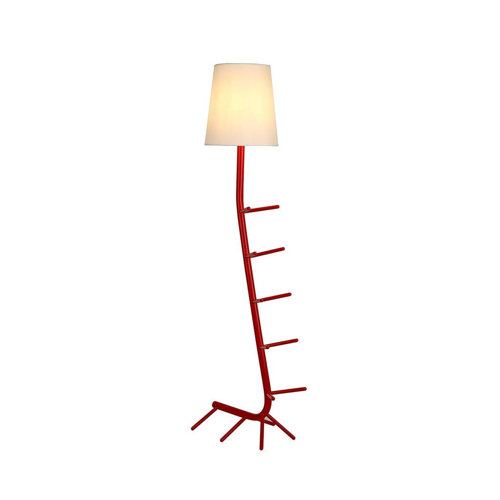 M7256 Centipede Floor Lamp Shade 1 Light Red / White