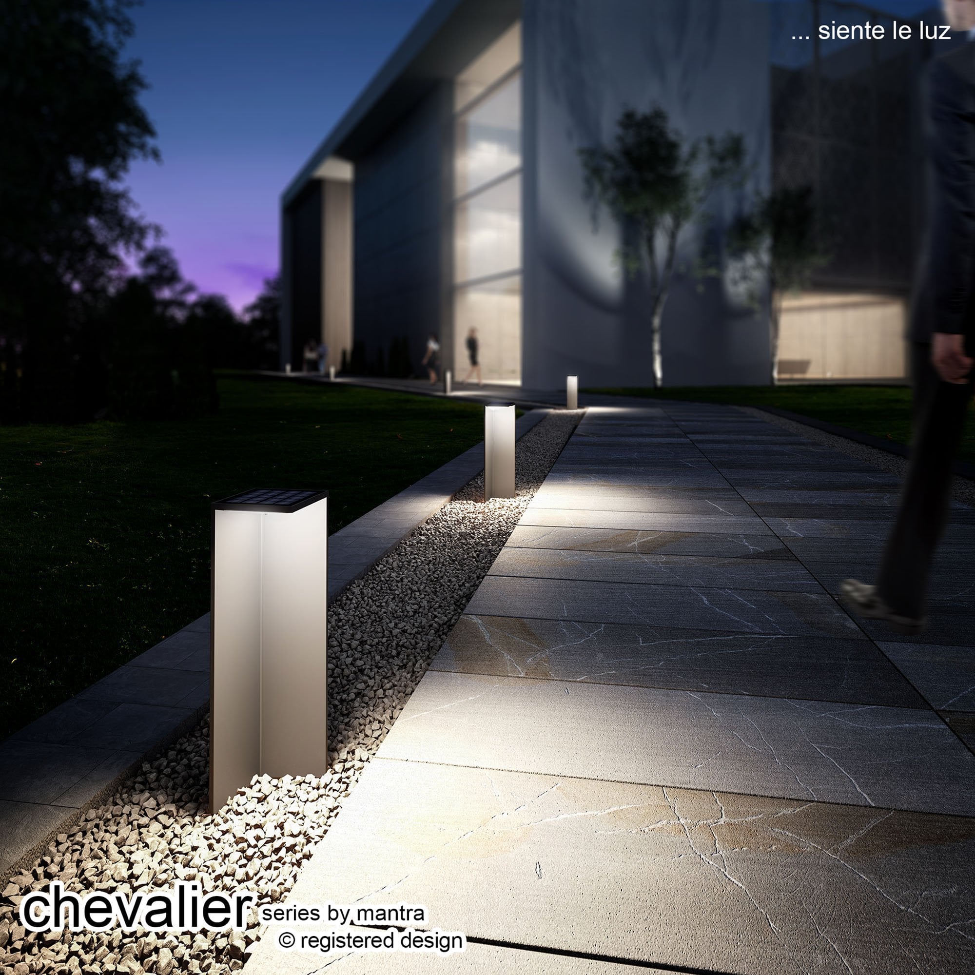 Chevalier Outdoor Bollard Solarensor 2.2W LED Graphite