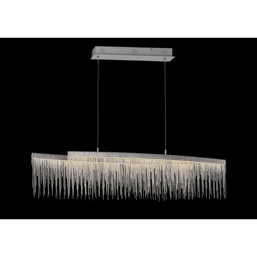 M6251 Cinna Linear Pendant 42W LED Polished Chrome / Crystal Chain