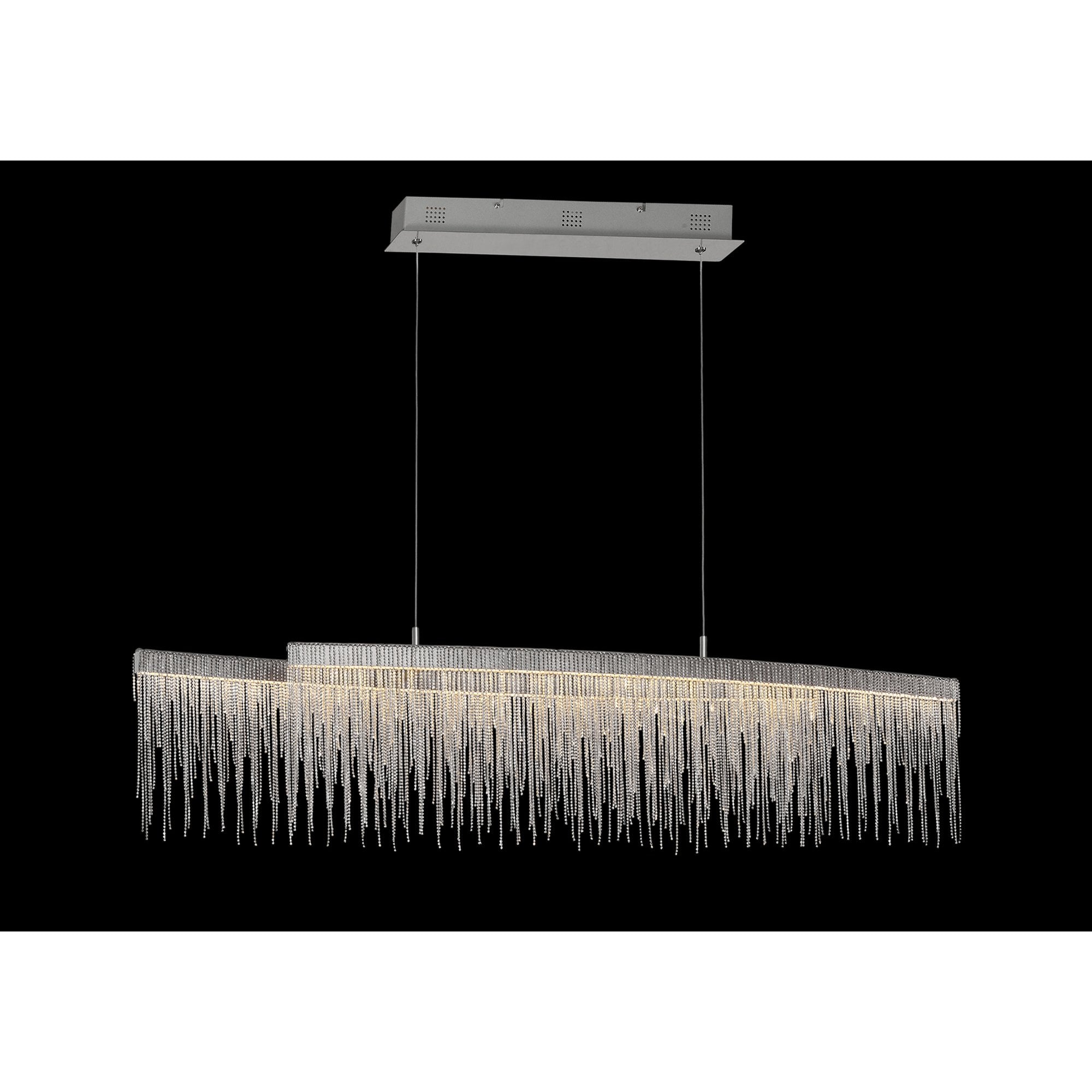 M6251 Cinna Linear Pendant 42W LED Polished Chrome / Crystal Chain