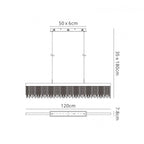 M6250 Cinna Linear Pendant 33W LED Polished Chrome / Crystal Chain