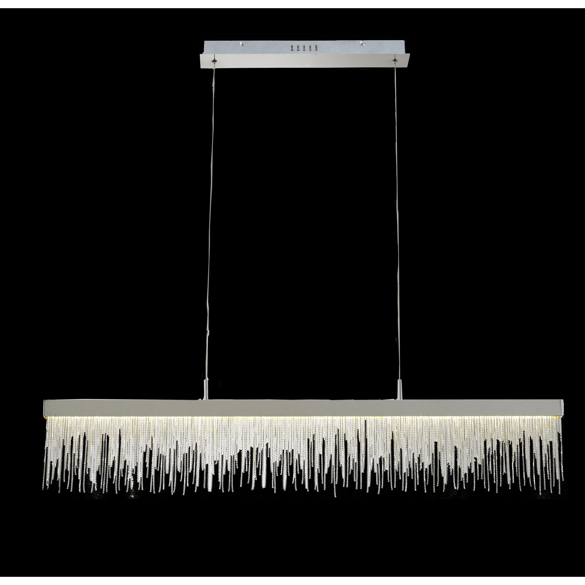 M6250 Cinna Linear Pendant 33W LED Polished Chrome / Crystal Chain