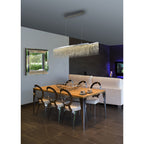M6250 Cinna Linear Pendant 33W LED Polished Chrome / Crystal Chain