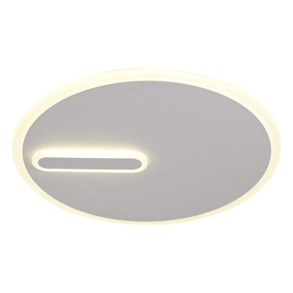 M6671 Clock Ceiling 47cm Round 40W LED Sand White