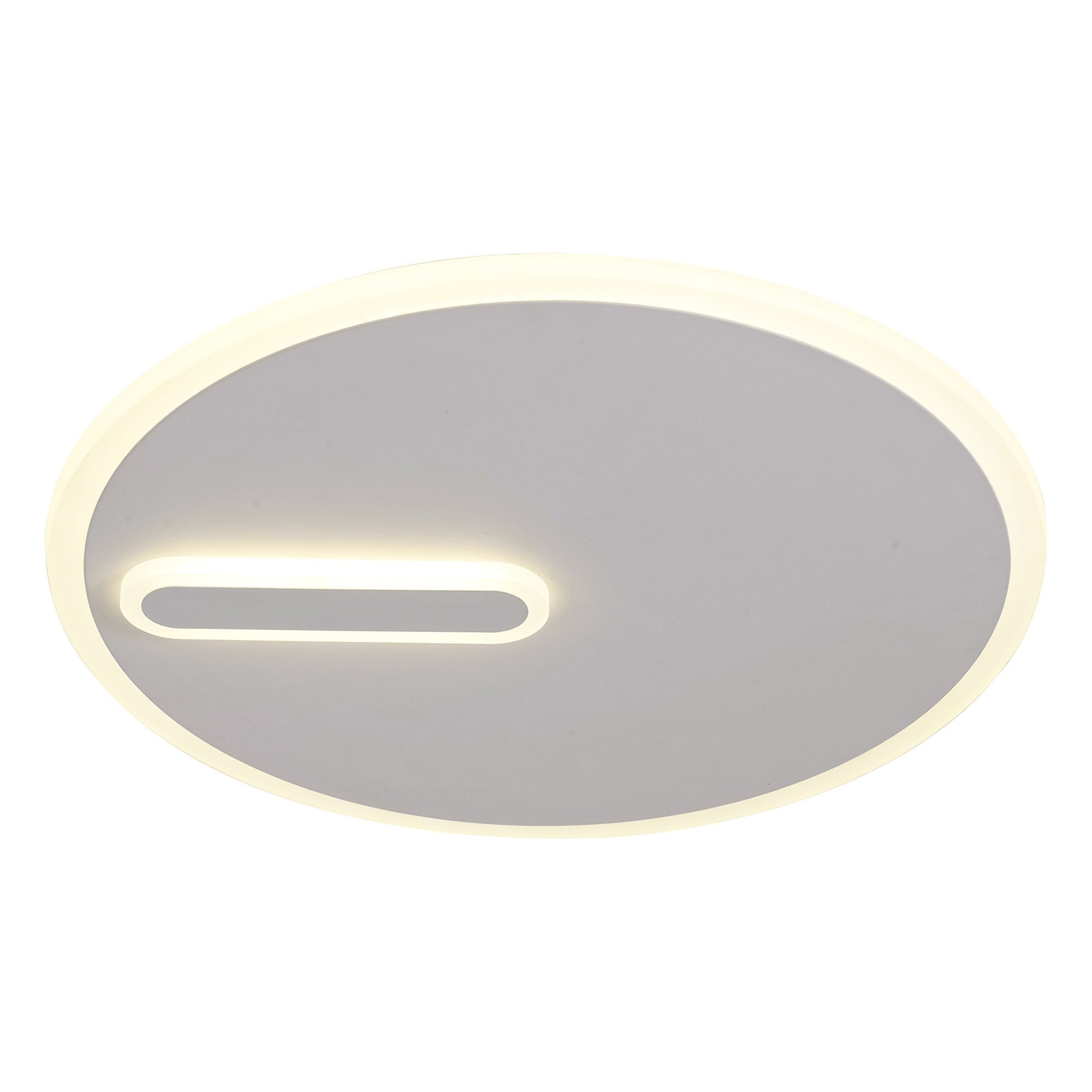 M6671 Clock Ceiling 47cm Round 40W LED Sand White